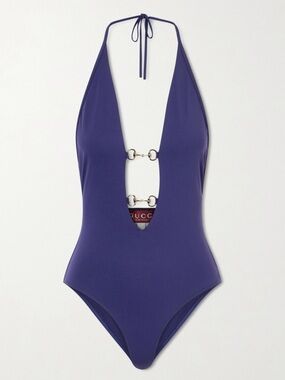GUCCI Horsebit plunging haltered swimsuit